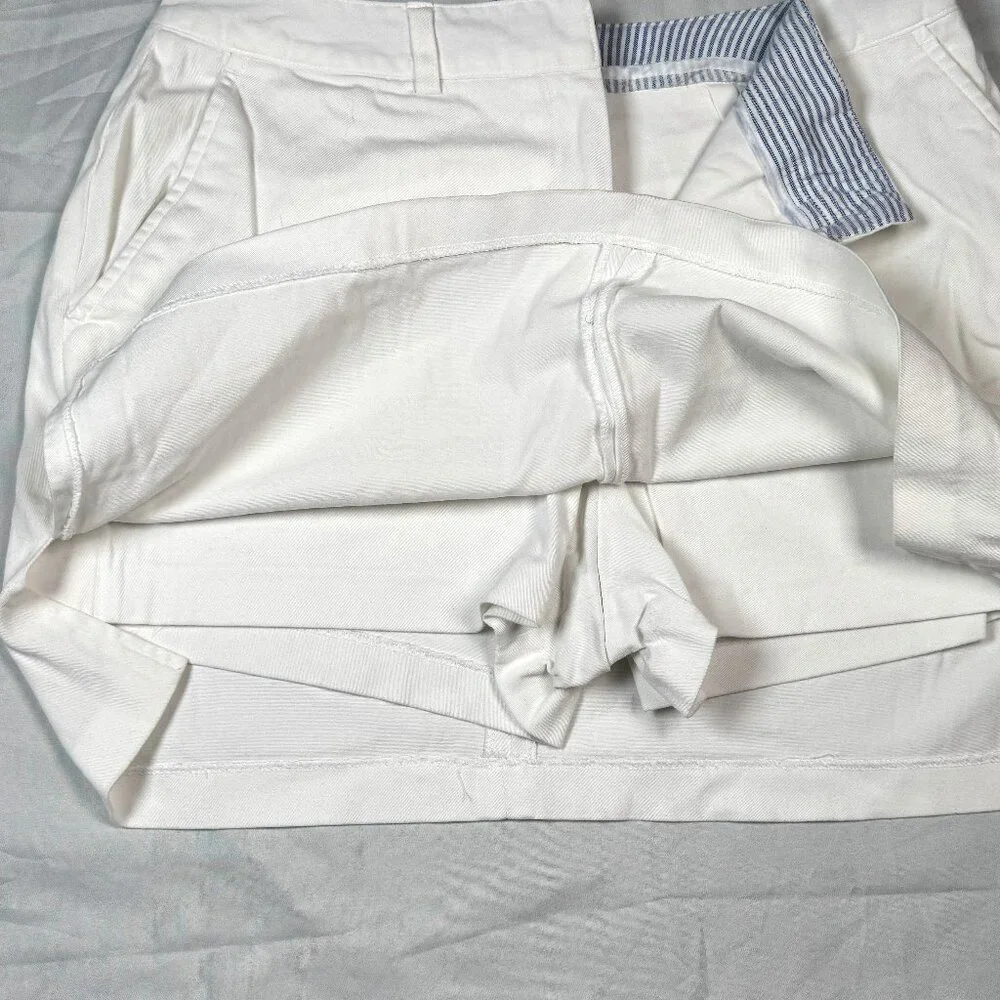 (8) LARRY LEVINE STRETCH White Skort 4 Pockets
